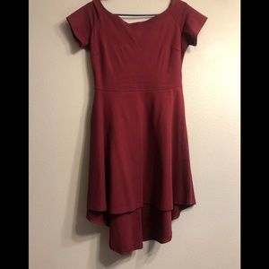 High/Low burgundy off shoulder dress.Super cute.Wore it to a wedding. Size L